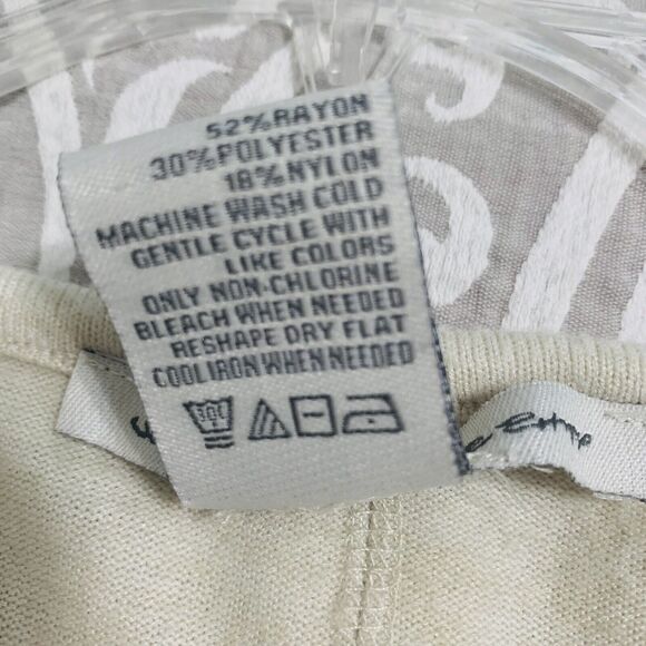 American Rag Cie Sweater Women Large Oatmeal Round Neck Ruffle Casual Boho Comfy - Picture 4 of 6